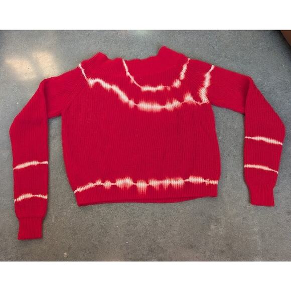BUCKLE Gilded Intent Knit Sweater Size XS Red White Boho 100% Cotton Holiday XS - Picture 4 of 7